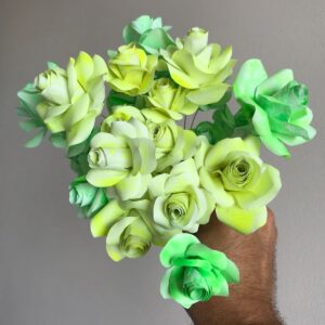 Rose carta - Gialle e verdi